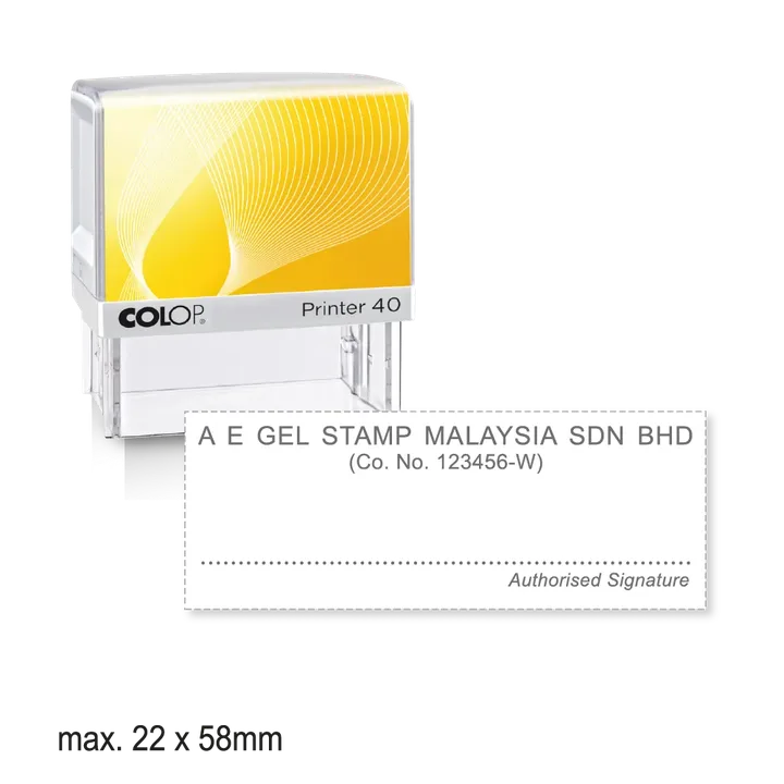 Printer 40 Company Signature Stamp | Self Inking